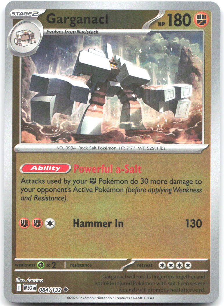 Garganacl Reverse Holo Uncommon ME01 Mega Evolution 084/132 NM danciao