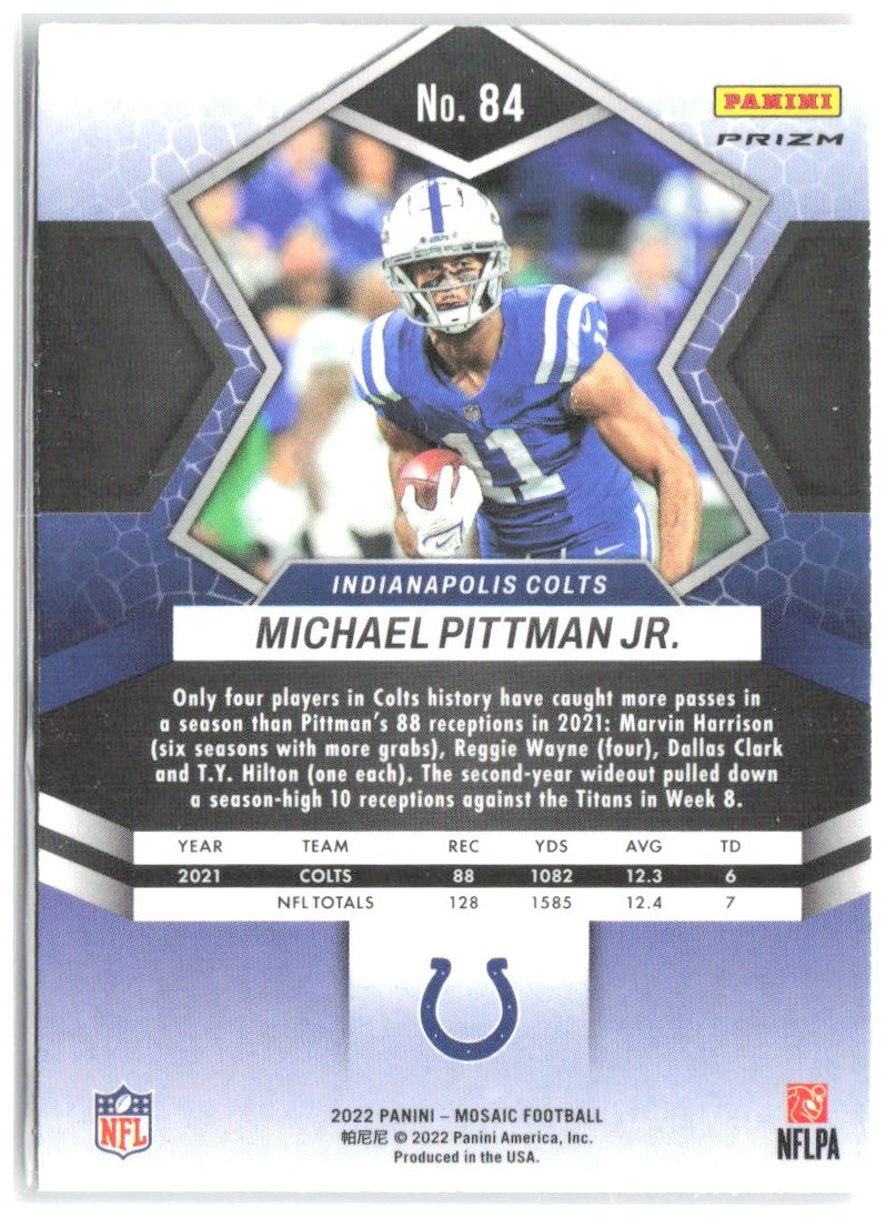 Michael Pittman Jr. Mosaic - Mosaic Reactive Orange 84 2022 Indianapolis Colts