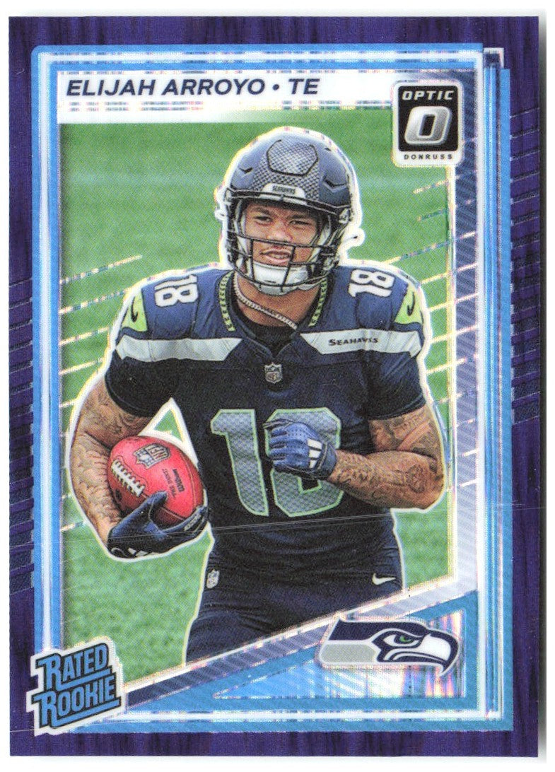 Elijah Arroyo Donruss Optic - Purple Shock 214 2025 Seattle Seahawks