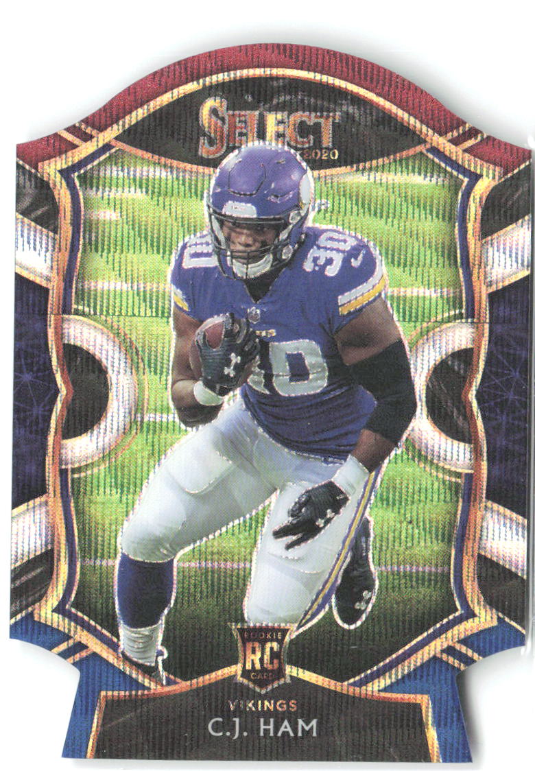 C.J. Ham Panini Select - Tri-Color Prizm Die Cut 37 2020 Minnesota Vikings