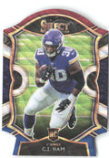C.J. Ham Panini Select - Tri-Color Prizm Die Cut 37 2020 Minnesota Vikings
