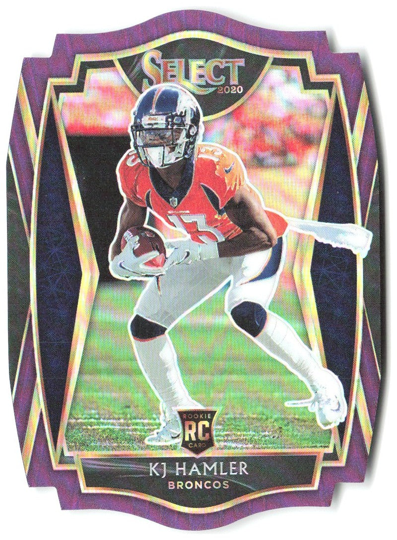 KJ Hamler Panini Select - Purple Prizm Die Cut 167 2020 Denver Broncos