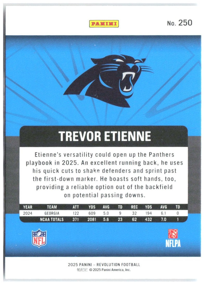 Trevor Etienne Panini Revolution 250 2025 Carolina Panthers RC