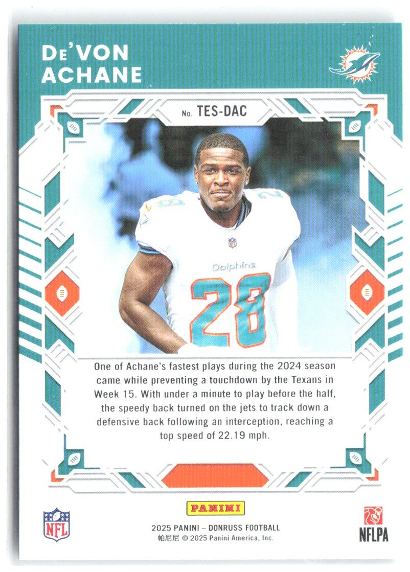 De’Von Achane Donruss - The Elite Series TES-DAC 2025 Miami Dolphins
