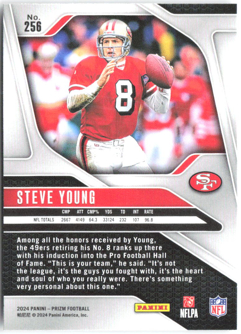 Steve Young Panini Prizm 256 2024 San Francisco 49ers