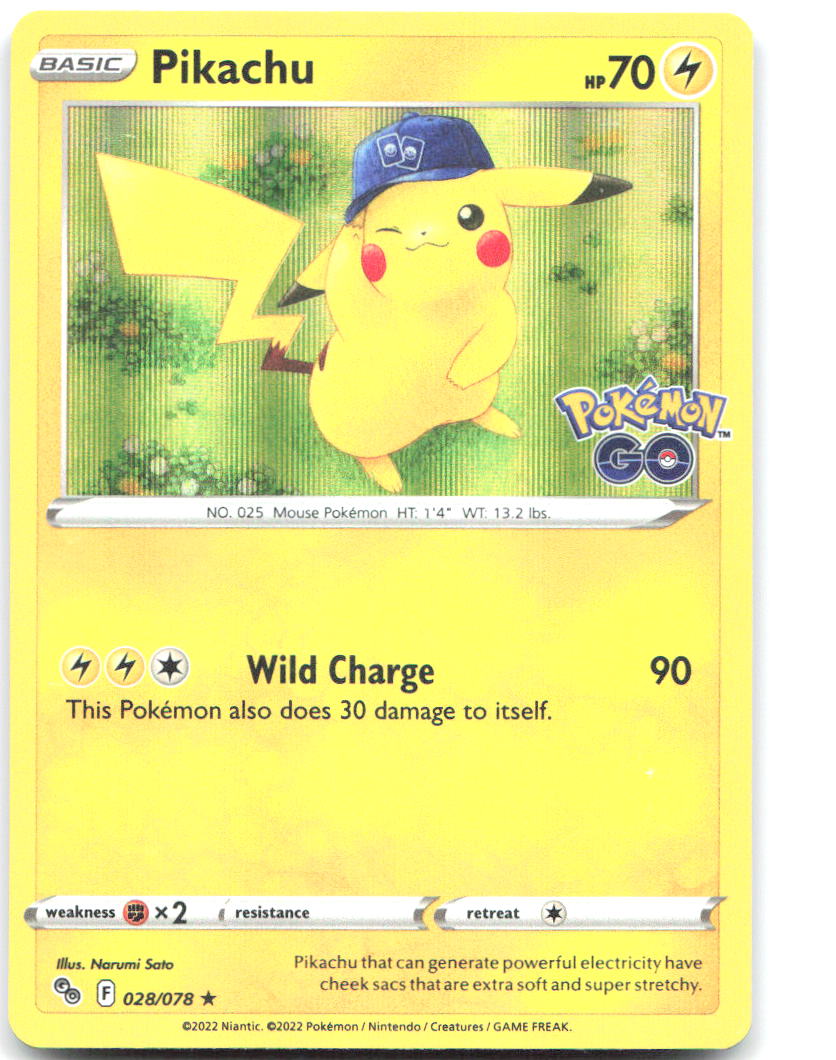 Pikachu 28 Holo Rare Pokemon GO 028/078 NM Narumi Soto