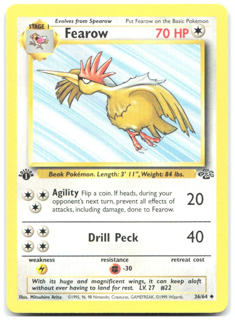 Fearow 1st Edition Uncommon Jungle 36/64 NM Mitsuhiro Arita