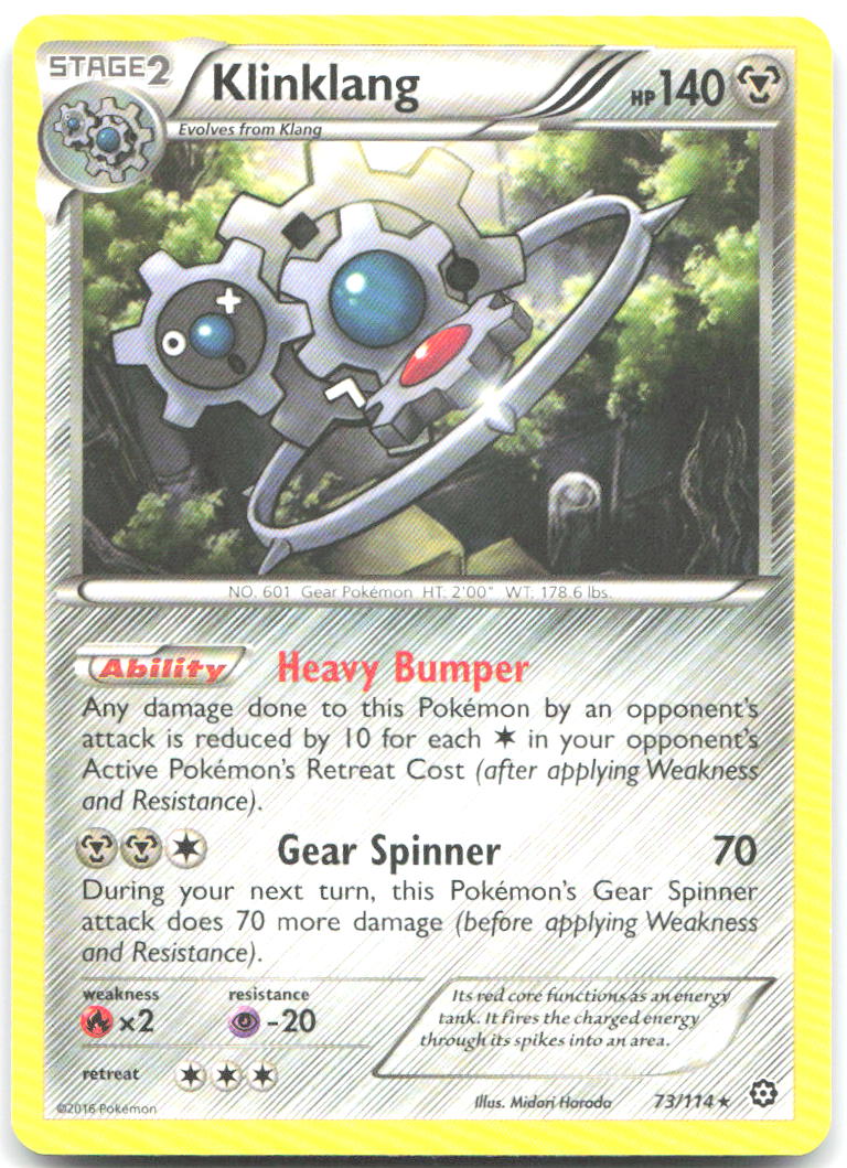 Klinklang 73/114 XY Steam Siege Rare Deck Exclusives 073/114 NM Midori Harada