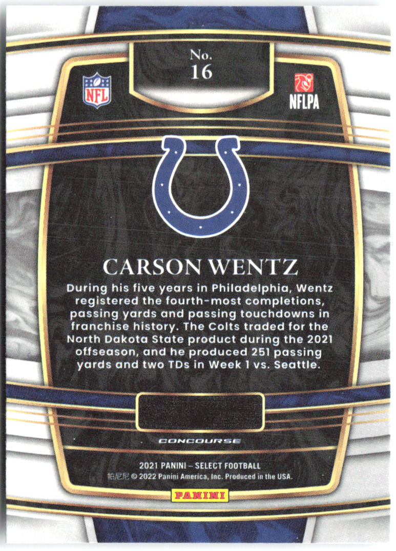 Carson Wentz Base Panini Select 16 NM