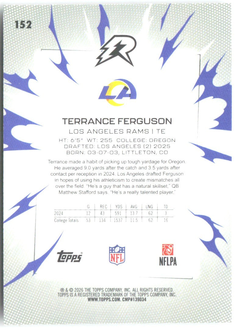 Terrance Ferguson Topps Resurgence 152 2025 Los Angeles Rams RC