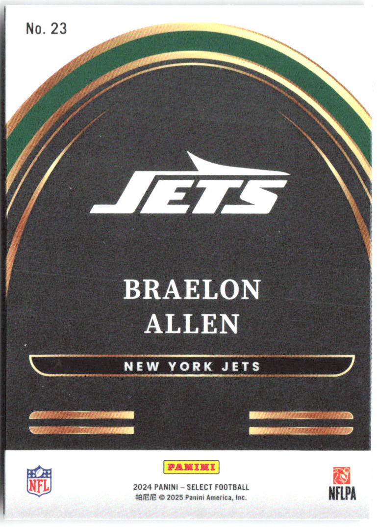 Braelon Allen Panini Select - Select Future 23 2024 New York Jets