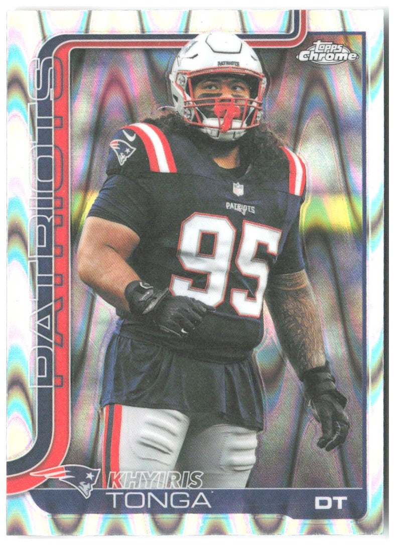 Khyiris Tonga Topps Chrome - Ray Wave Refractor 214 2025 New England Patriots