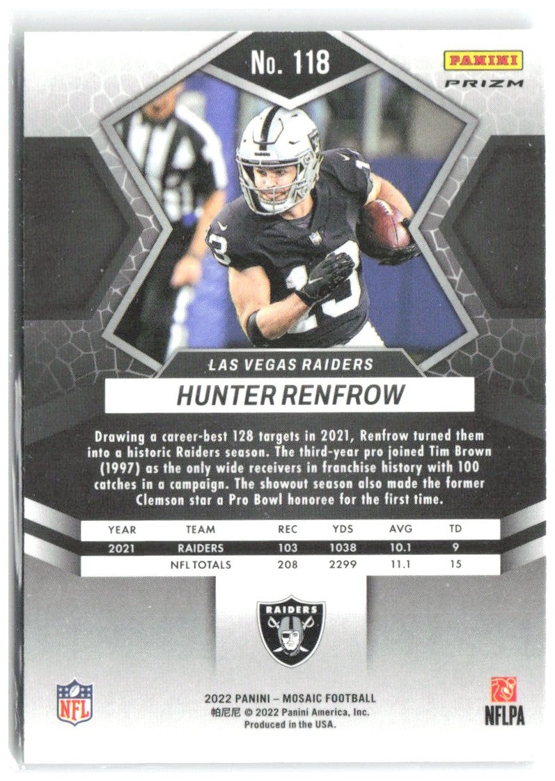 Hunter Renfrow Panini Mosaic - Mosaic 118 2022 Las Vegas Raiders