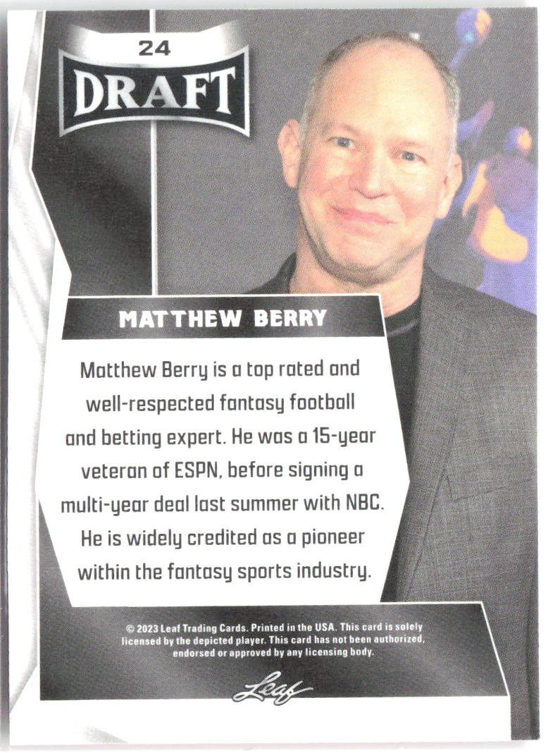Matthew Berry Leaf Draft - Red 24 2023