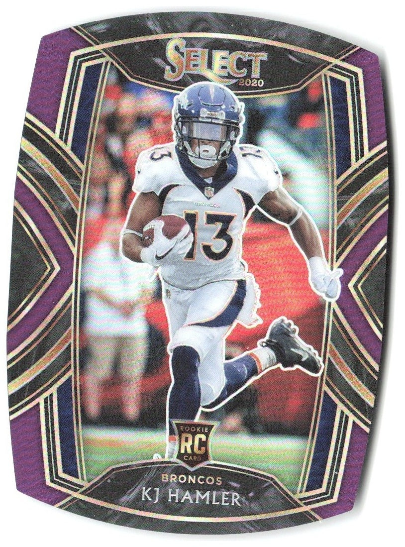KJ Hamler Panini Select - Purple Prizm Die Cut 267 2020 Denver Broncos