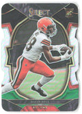 David Bell Panini Select Black and Green Prizm Die Cut 68 2022 Cleveland Browns