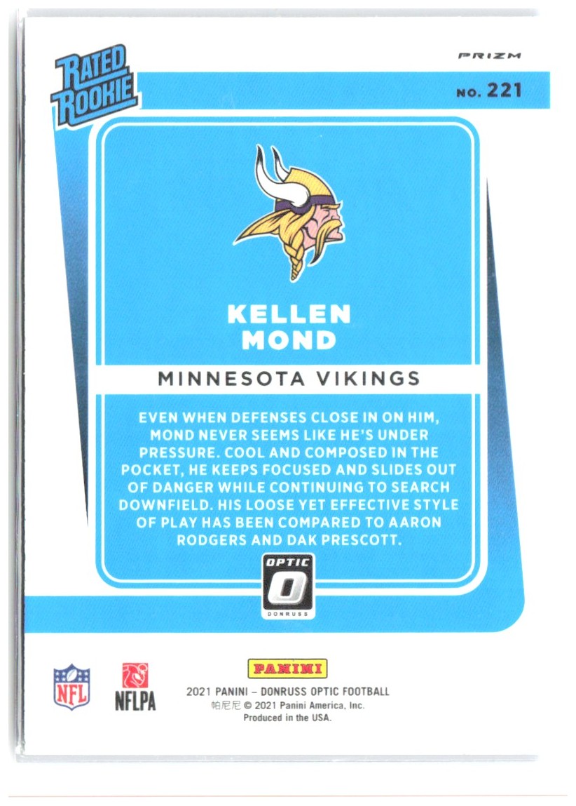 Kellen Mond Donruss Optic - Blue Scope 221 2021 Minnesota Vikings