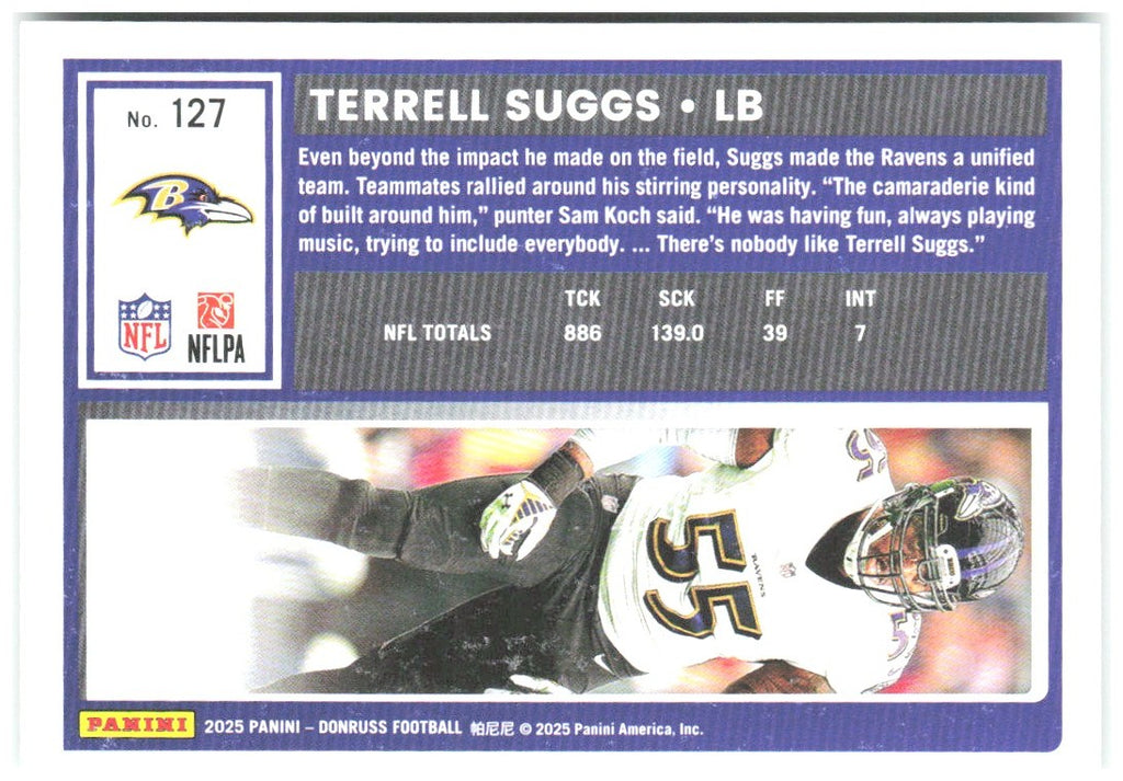 Terrell Suggs Donruss - Press Proofs Green 127 2025 Baltimore Ravens