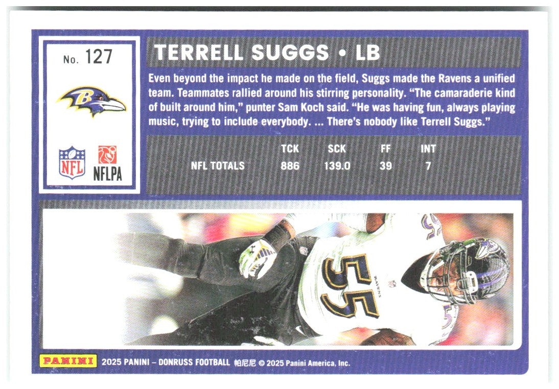 Terrell Suggs Donruss - Press Proofs Green 127 2025 Baltimore Ravens