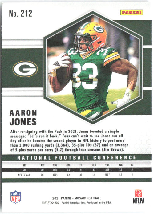 Aaron Jones Panini Mosaic 212 2021 Green Bay Packers