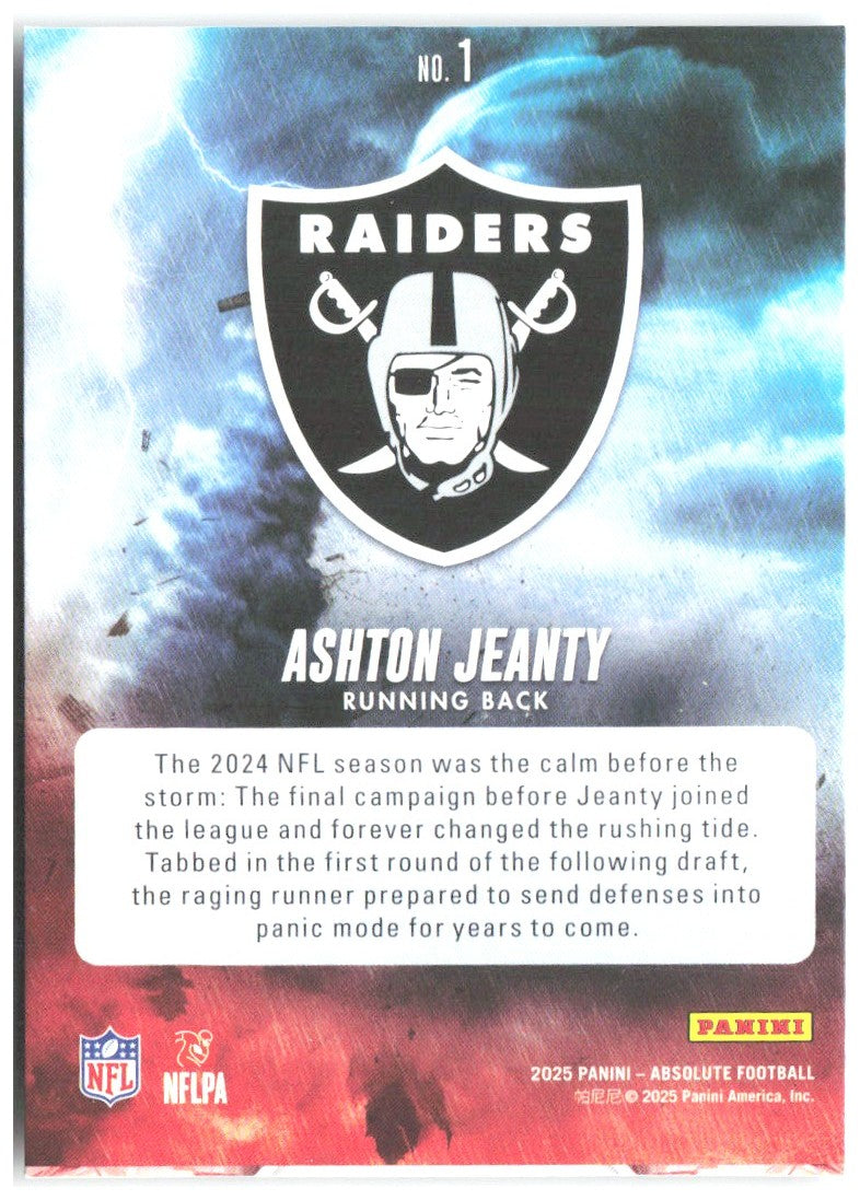Ashton Jeanty Panini Absolute - By Storm 1 2025 Las Vegas Raiders