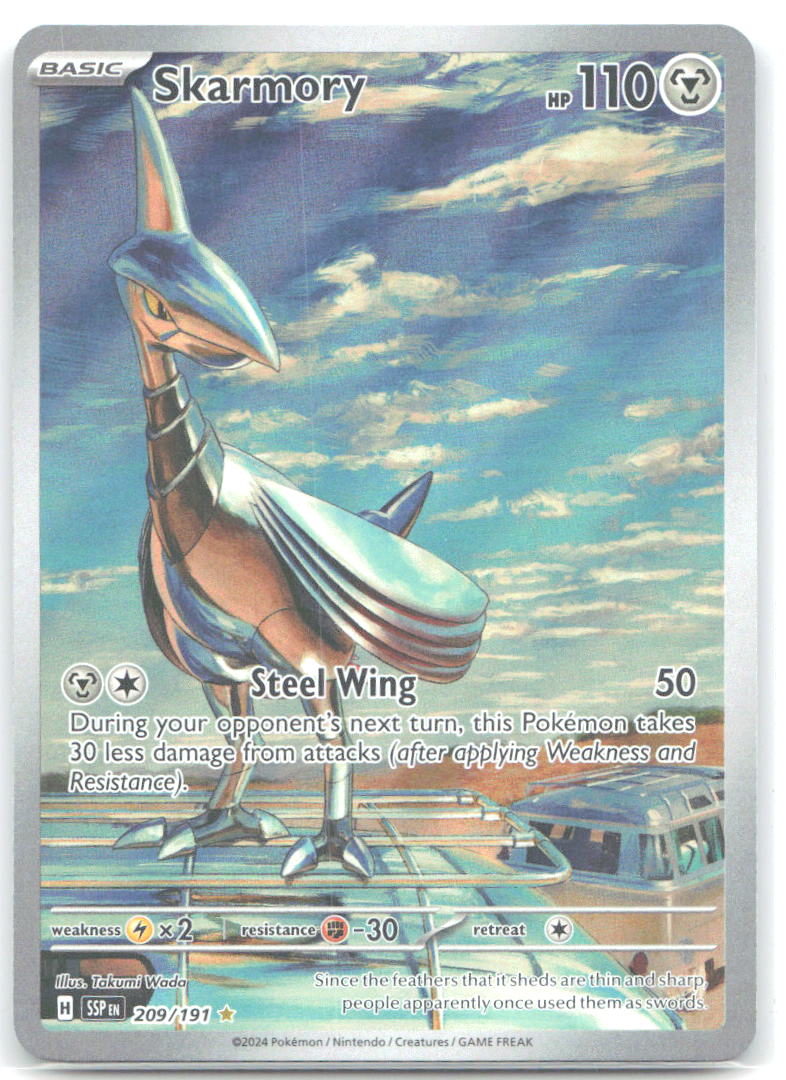 Skarmory Holo Illustration Rare SV08 Surging Sparks 209/191 NM Takumi Wada
