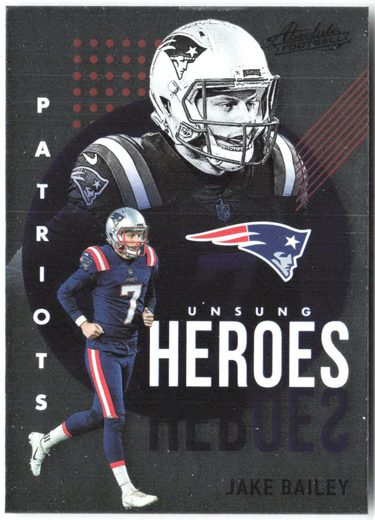 Jake Bailey Panini Absolute - Unsung Heroes UH4 2021 New England Patriots
