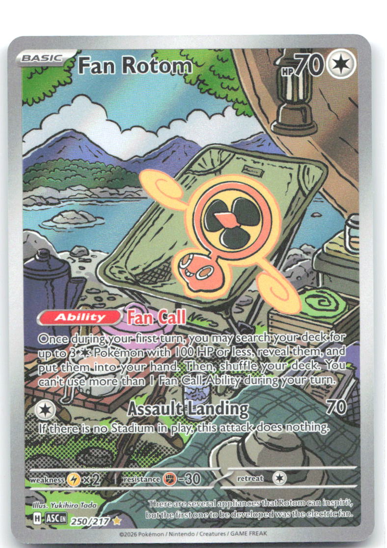 Fan Rotom Holo Illustration Rare ME: Ascended Heroes 250/217 NM Yukihiro Tada