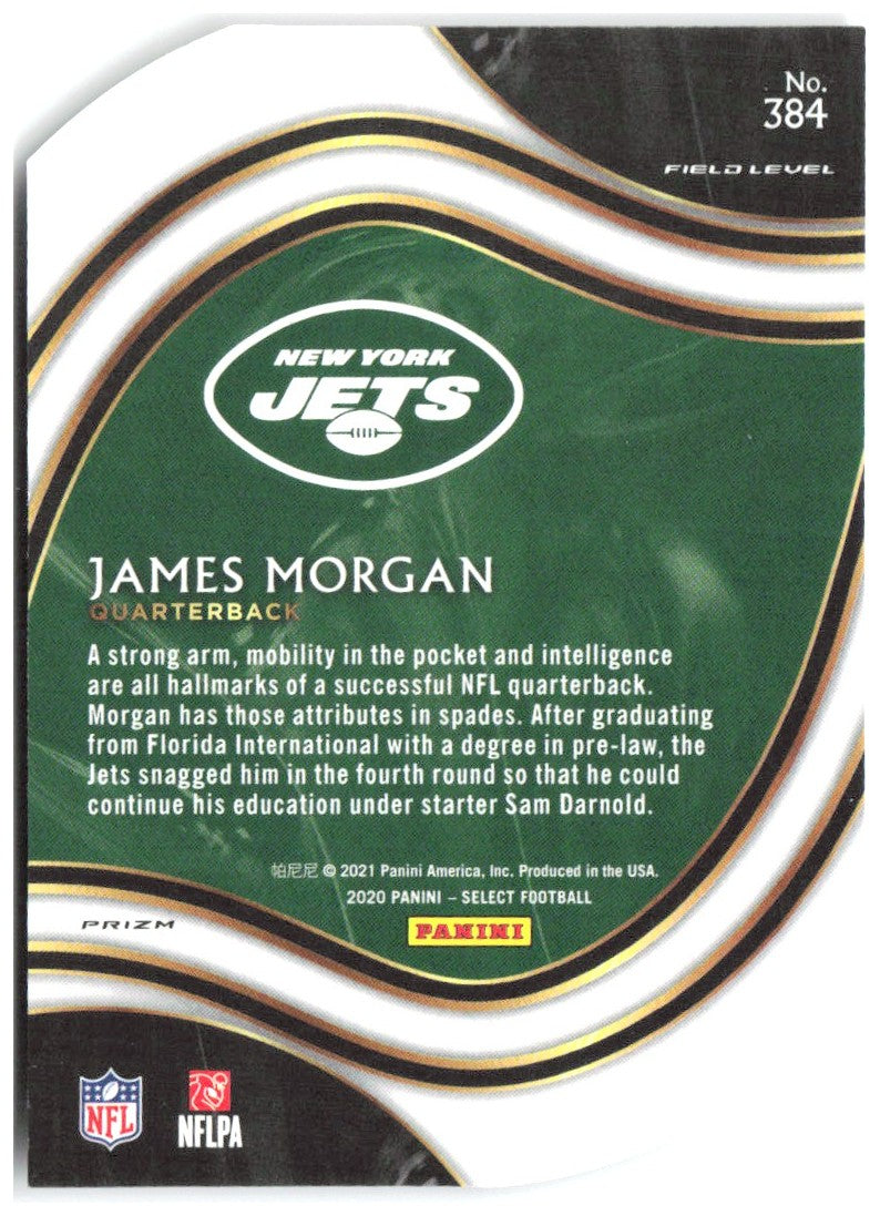 James Morgan Panini Select - Tri-Color Prizm Die Cut 384 2020 New York Jets