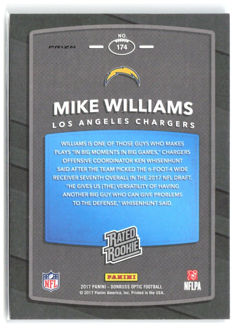 Mike Williams Donruss Optic - Holo Prizm 174 2017 Los Angeles Chargers
