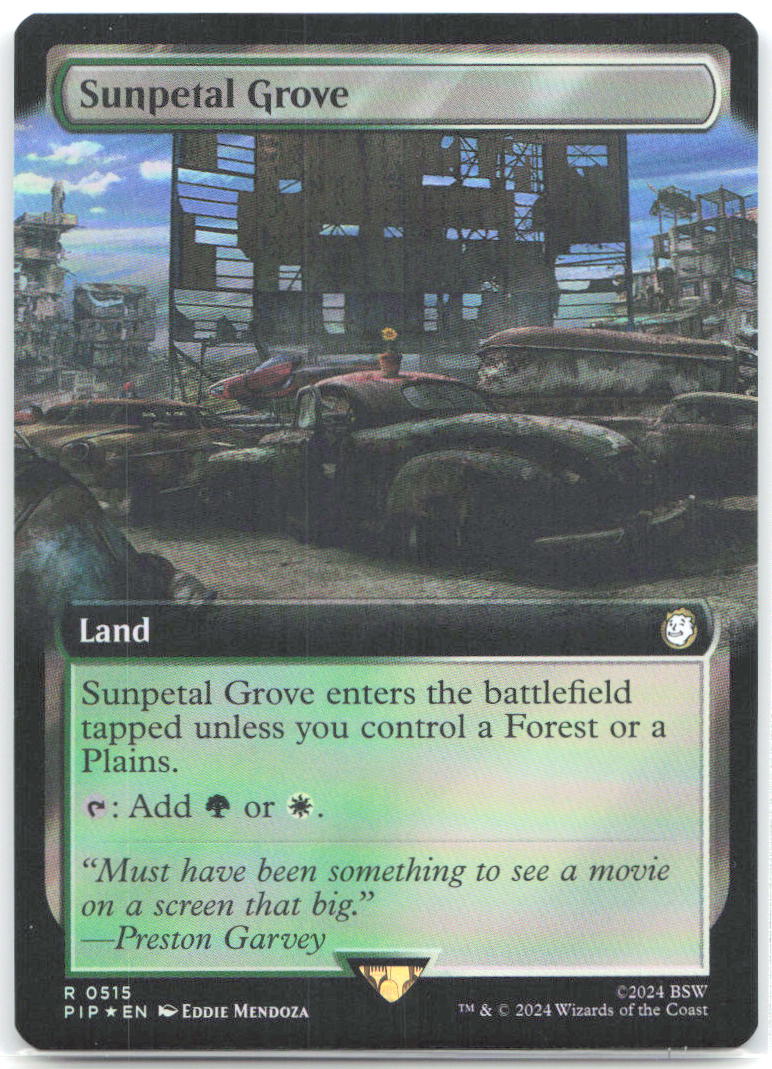 Sunpetal Grove Extended Art Foil R Universes Beyond Fallout 515 NM Eddie Mendoza