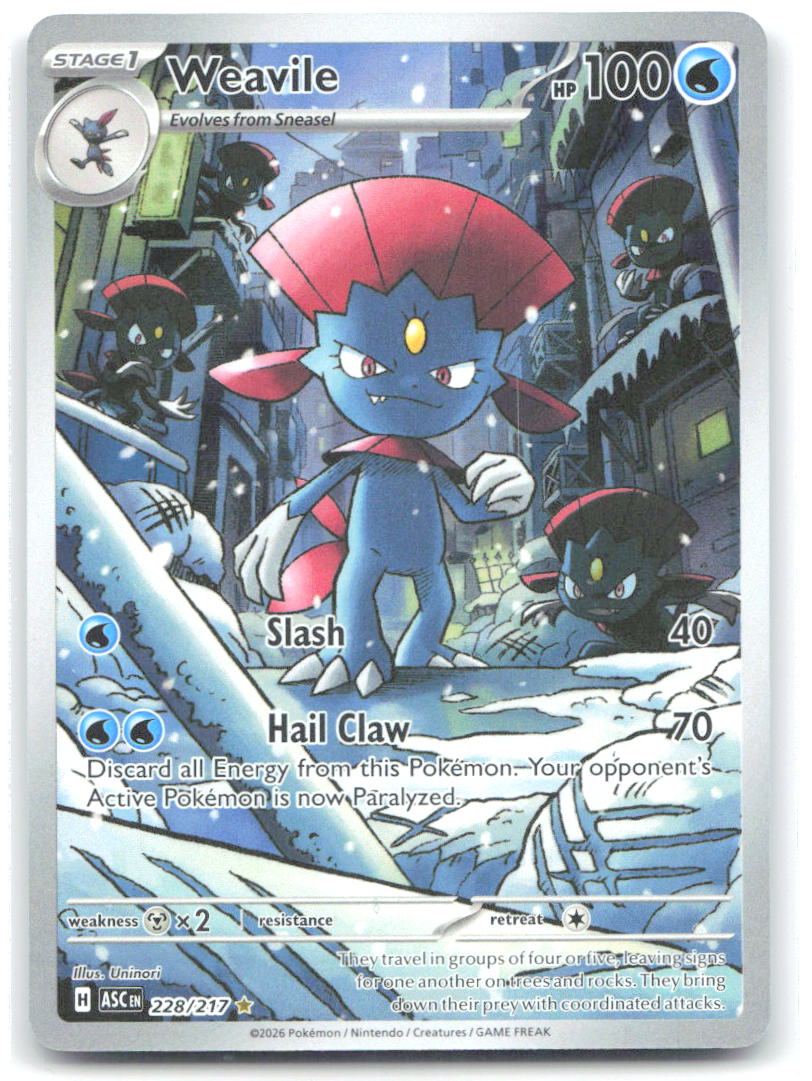 Weavile Holo Illustration Rare ME: Ascended Heroes 228/217 NM Uninori