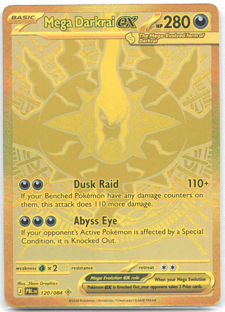 Mega Darkrai ex Holo Mega Hyper Rare ME05: Pitch Black 120/084 NM 5ban Graphics