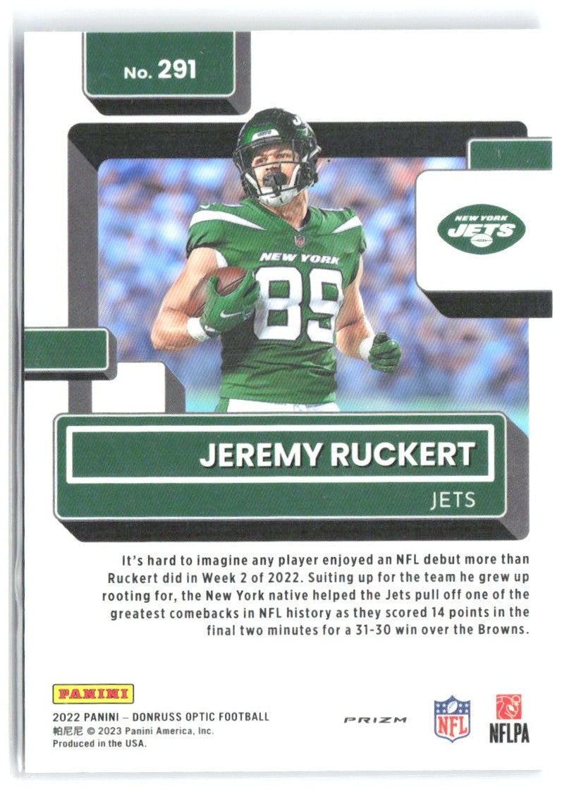 Jeremy Ruckert Donruss Optic - Purple Shock 291 2022 New York Jets