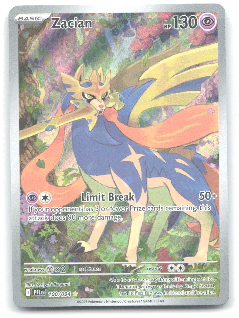 Zacian Holo Illustration Rare ME02 Phantasmal Flames 100/094 NM Yoriyuki Ikegami