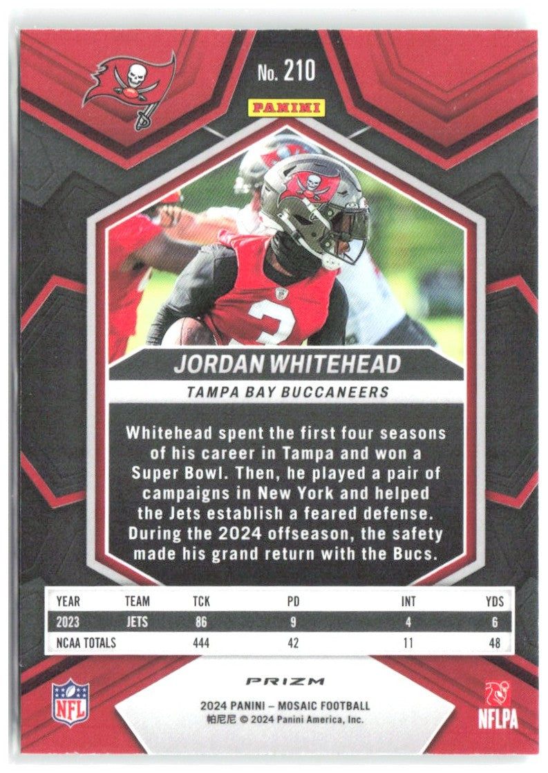 Jordan Whitehead Panini Mosaic - Mosaic Green 210 2024 Tampa Bay Buccaneers