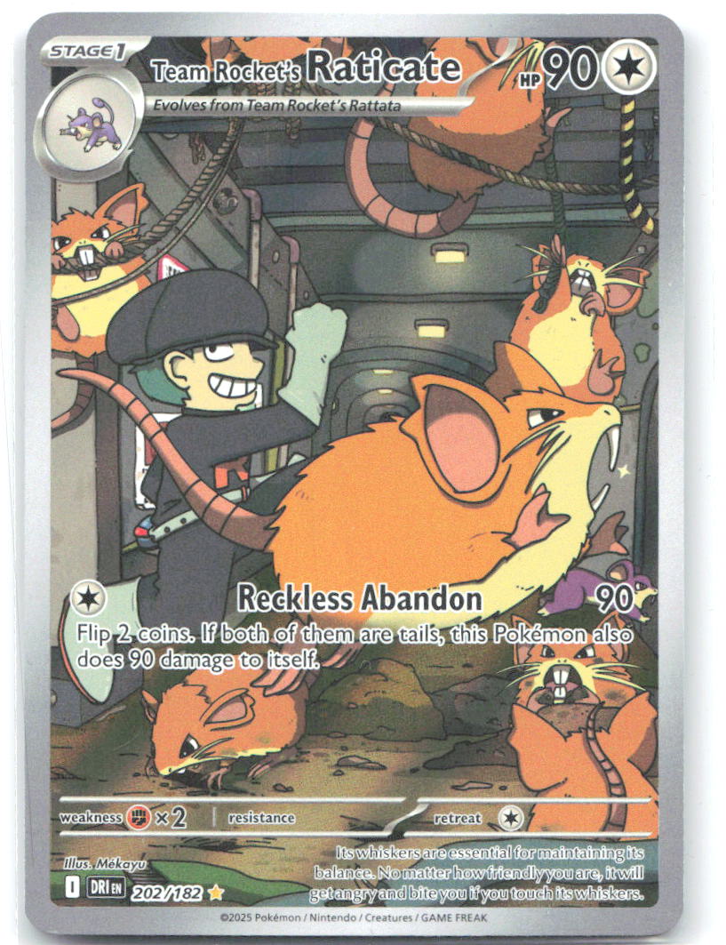 Team Rocket's Raticate Illustration Rare SV10 Destined Rivals 202/182 NM takuyoa