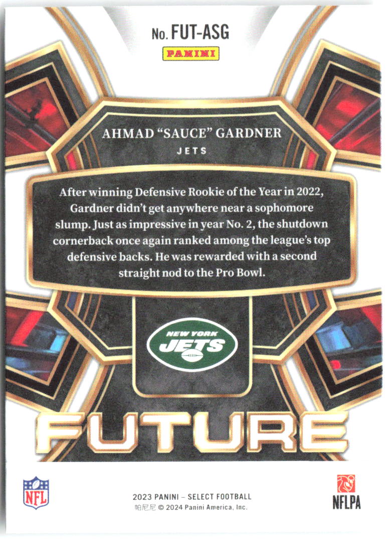 Ahmad "Sauce" Gardner Panini Select - Future FUT-ASG 2023 New York Jets