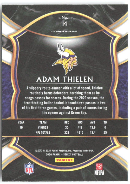 Adam Thielen Panini Select 14 2020 Minnesota Vikings