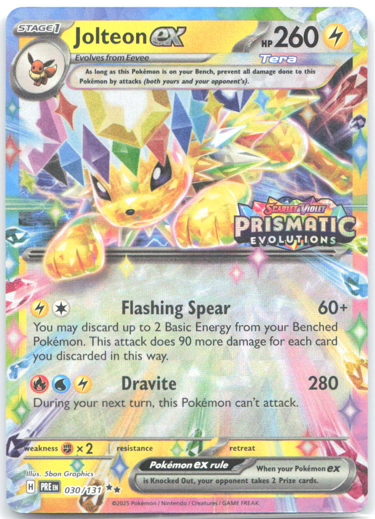 Jolteon ex 030/131 Prismatic Evolutions Stamp Promo 030/131 NM 5ban Graphics