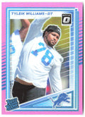 Tyleik Williams Donruss Optic Rated Rookies Preview Pink 360 2025 Detroit Lions