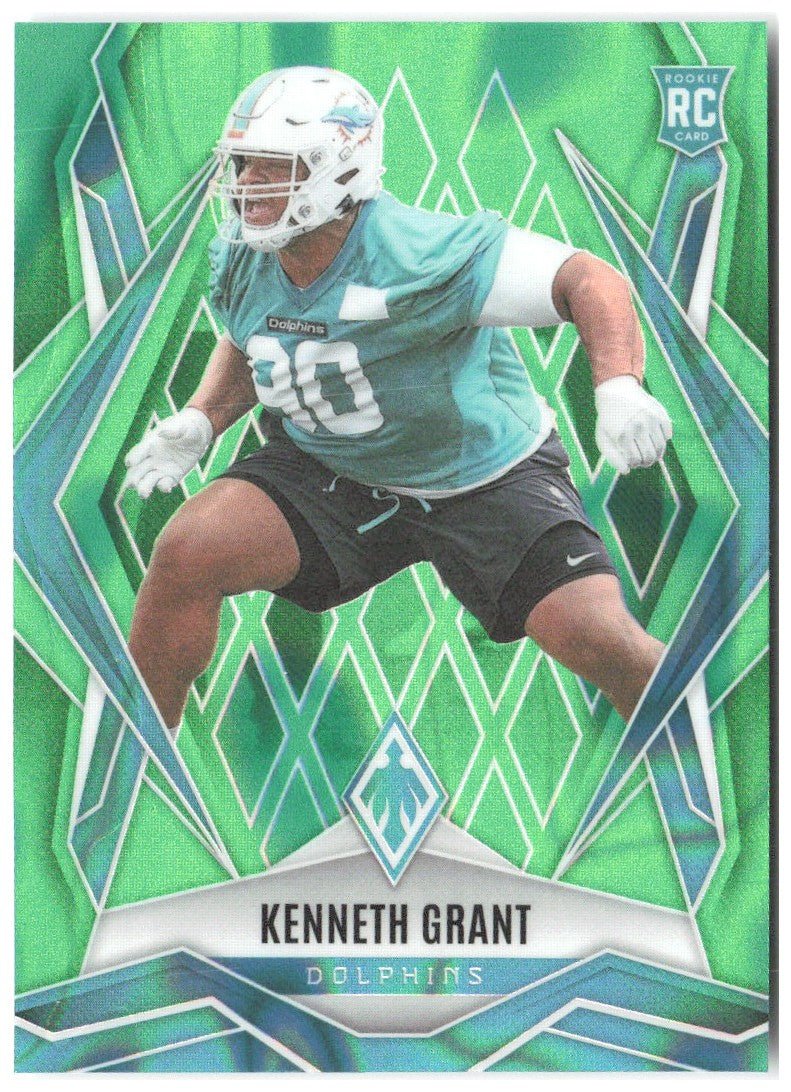 Kenneth Grant Panini Phoenix Lime Green Lava Prizm 223 2025 Miami Dolphins /225