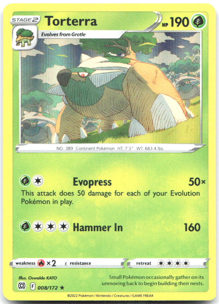 Torterra Holo Rare SWSH09: Brilliant Stars 008/172 NM