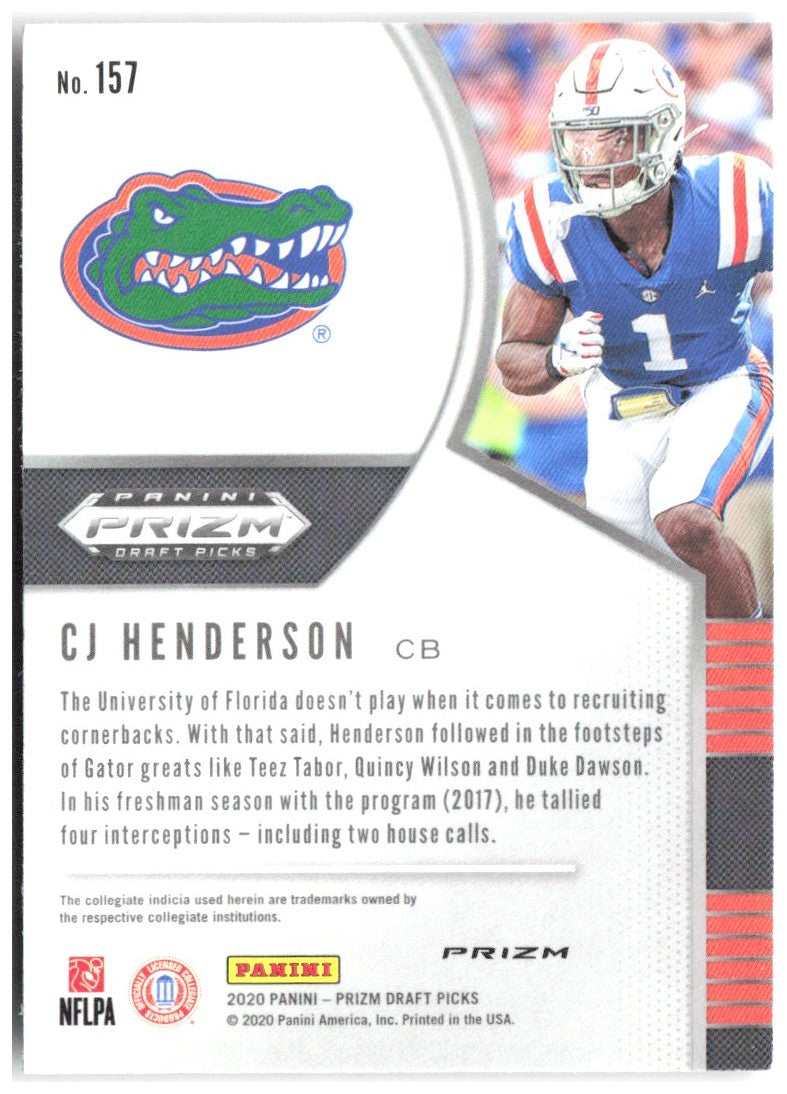 CJ Henderson Panini Prizm Draft Picks - Prizms Red 157 2020 Florida Gators