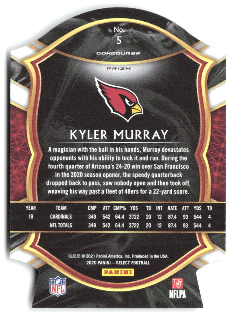 Kyler Murray Panini Select - Purple Prizm Die Cut 5 2020 Arizona Cardinals