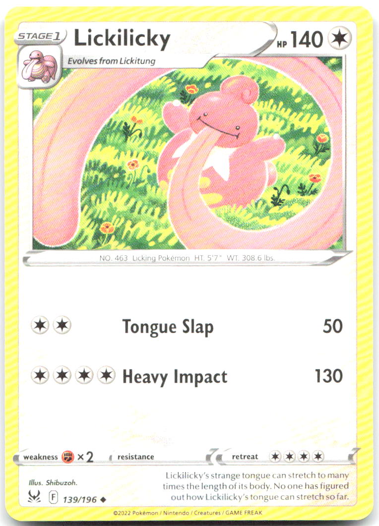 Lickilicky Uncommon SWSH11: Lost Origin 139/196 NM Shibuzoh