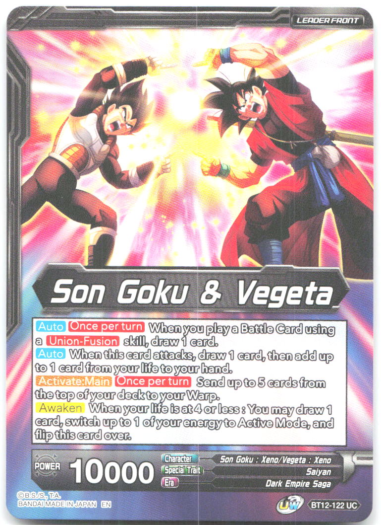 Son Goku & Vegeta // Gogeta Fateful Fusion Vicious Rejuvenation BT12 122 NM
