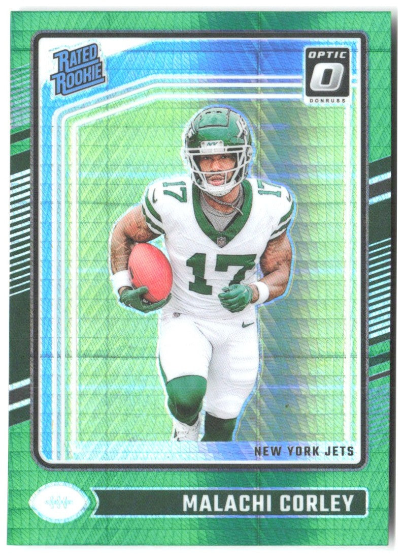 Malachi Corley Donruss Optic - Green Hyper 270 2024 New York Jets