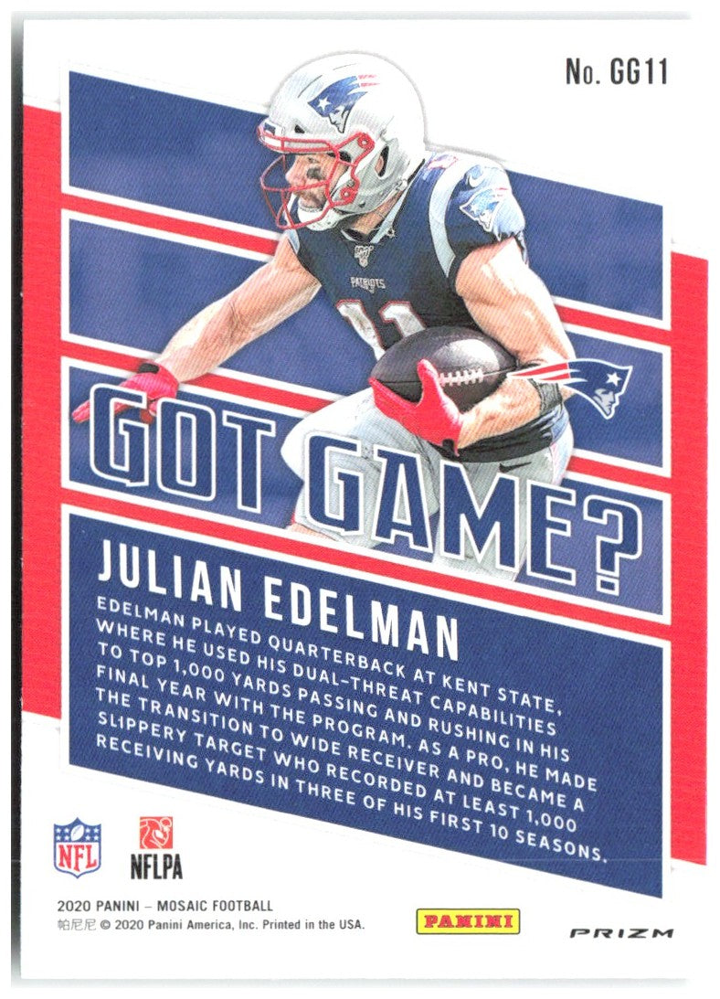 Julian Edelman Mosaic - Got Game? Prizm Green GG11 2020 New England Patriots