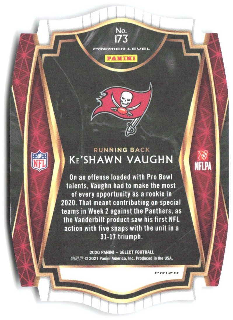 Ke'Shawn Vaughn Panini Select Purple Prizm Die Cut 173 2020 Tampa Bay Buccaneers